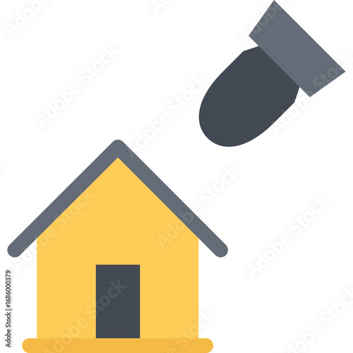 House under aerial attack