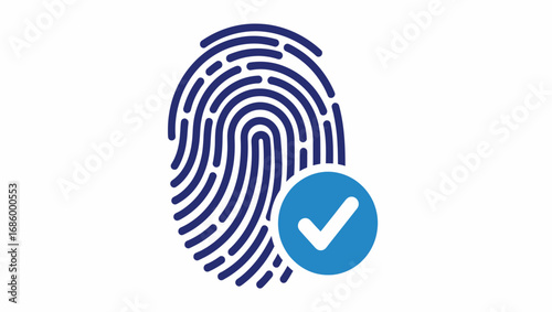 Approved fingerprint identification scan vector illustration icon