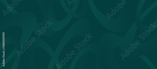 Modern gradient poster with voluminous geometric shapes in dark green tones. Elegant monochrome design for wallpaper, flyers, covers and web banners.