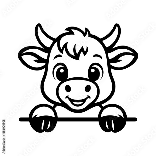 Cute Cow Vector Illustration – Cartoon Farm Animal Mascot, Dairy Cow Silhouette, and Funny Livestock Artwork for Kids and Branding