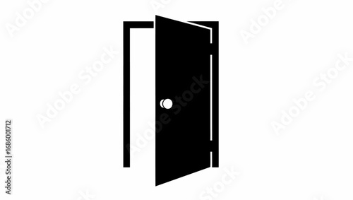 Open door entrance concept simple vector illustration icon