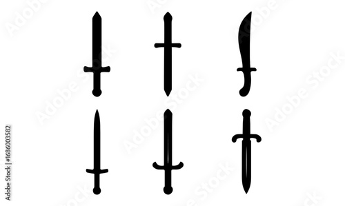 Classic sword silhouettes set