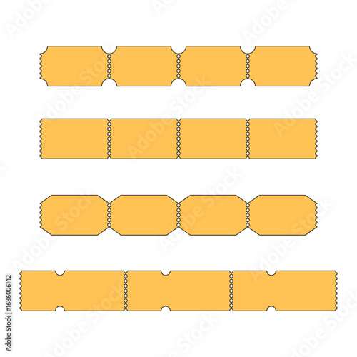 Illustration ticket no cut unique design isolated