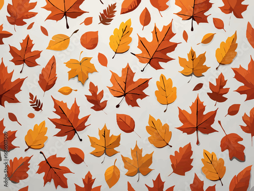 Autumn leaves collection, vector illustration, white background
