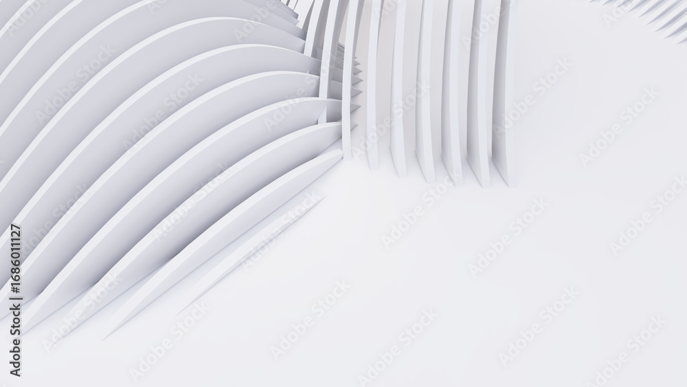 Naklejka premium Abstract Curved Shapes. White Circular Background.