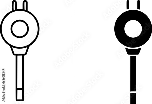 set of plug spinner outline icon vector
