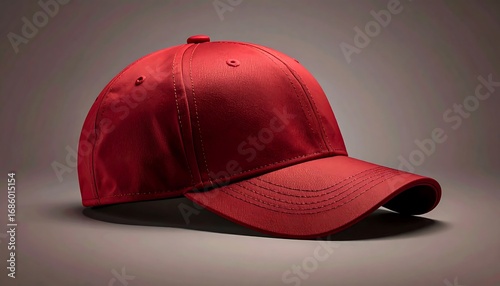 Wallpaper Mural A vibrant red baseball cap angled on a muted gray backdrop Torontodigital.ca