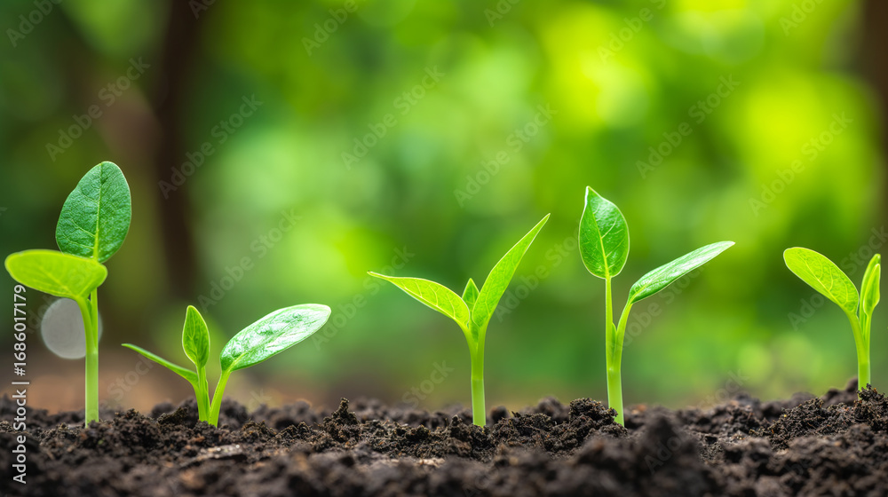 Fototapeta premium Crescimento de plantas em solo