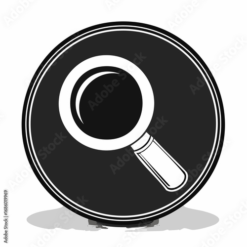 Icon representing a magnifying glass, symbolizing search, discovery, and investigation within a digital or informational context