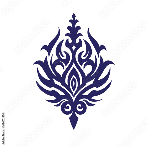 Elegant dark blue floral vector design isolated on a white background for decorative use