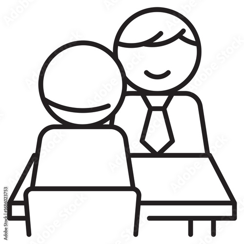 job, interview, candidate, hiring, employee, meeting, process, selection, HR, recruitment, position, applicant, conversation, work, company, job market, staff, opportunity ,Line,Icon
