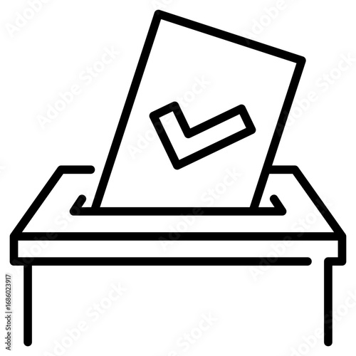 Ballot Box Line Icon