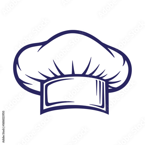 Professional chef's hat vector illustration depicting cooking and culinary skills concepts