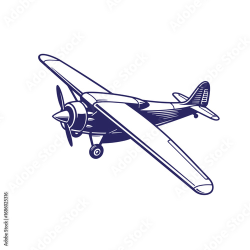 Vintage navy airplane illustration perfect for aviation transportation and adventure designs
