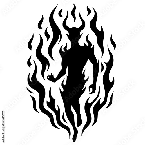 Silhouette of demonic power