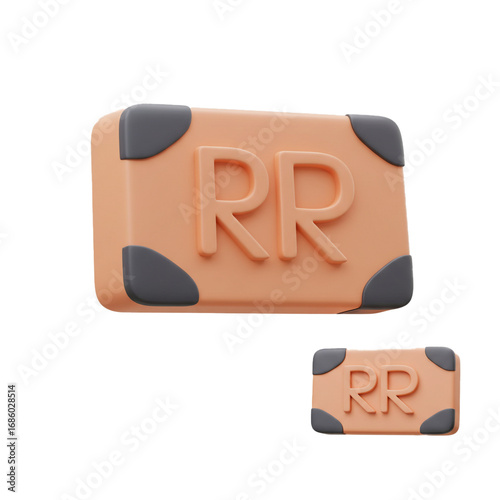 A stylized illustration showcases a travel suitcase with the letters RR prominently displayed, suggesting luggage or a journey.