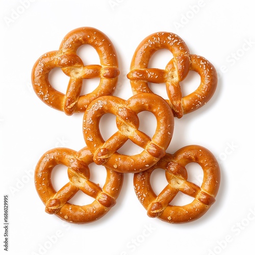 Pack of pretzels isolated on white background