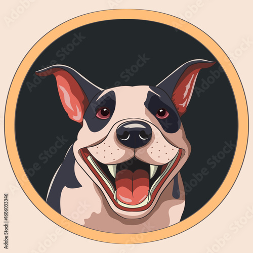 Vector illustration of American Bully dog