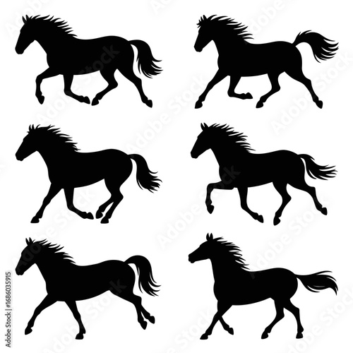 Galloping Horse Silhouette Vector  Equine Art Collection