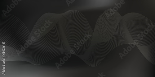 Abstract vector background with black wavy lines. vector illustration