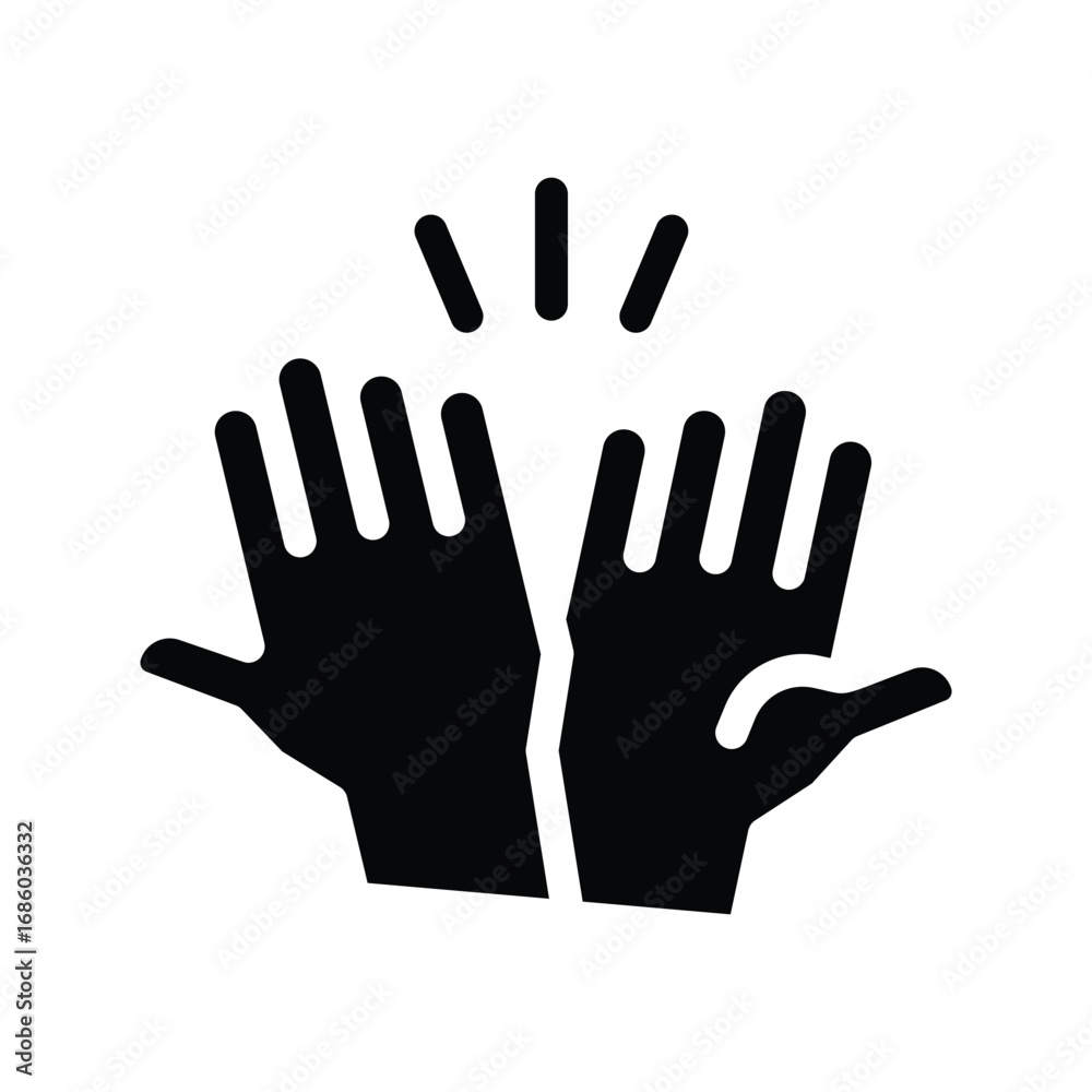 Fototapeta premium high five glyph icon illustration vector graphic.eps