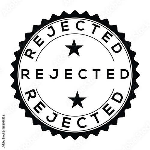 "Rejected Stamp Icon with Bold Text and Stars for Documentation"