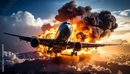 Plane crash in fiery explosion