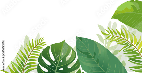 Tropical Leaf Design Background.