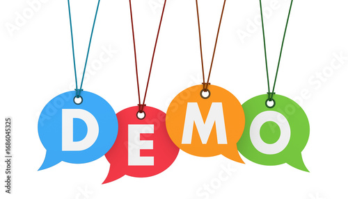 Demo Sign Web Promotional Online Marketing Concept