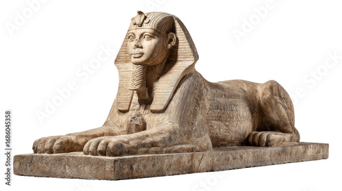 Sphinx statue, isolated on a Transparent background, PNG file.