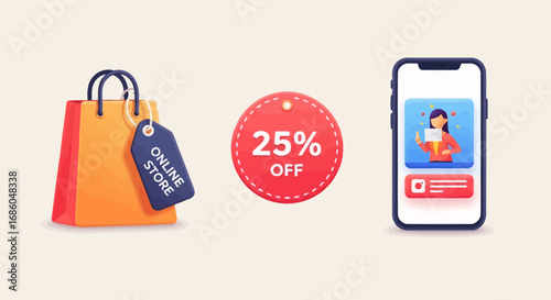 Online shopping convenience with a special discount offer on a mobile device