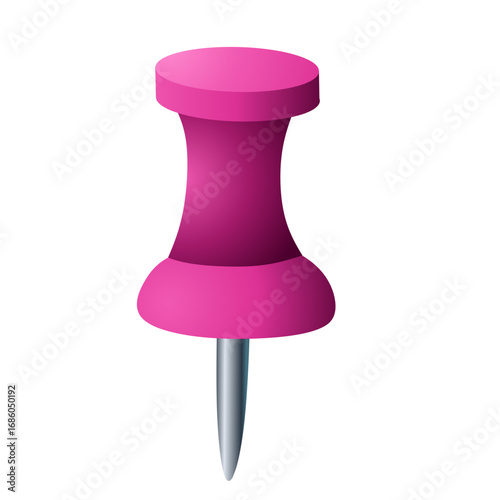 Pink push pin illustration