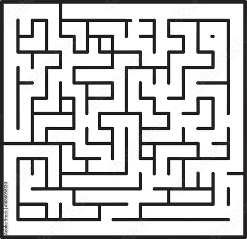  Brain Game Maze Silhouette Vector Illustration