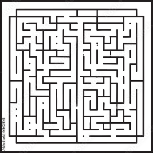  Brain Game Maze Silhouette Vector Illustration