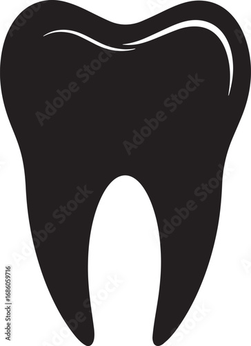  Healthy Tooth Silhouette Vector Illustration