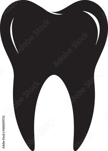  Healthy Tooth Silhouette Vector Illustration