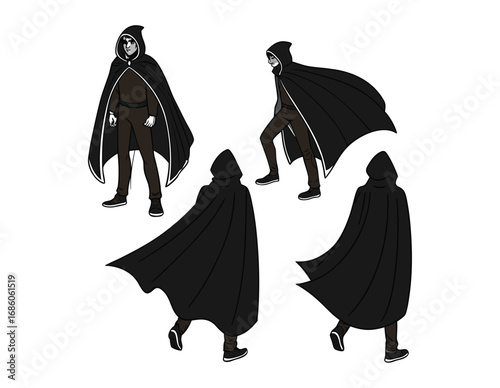 set of silhouettes of women