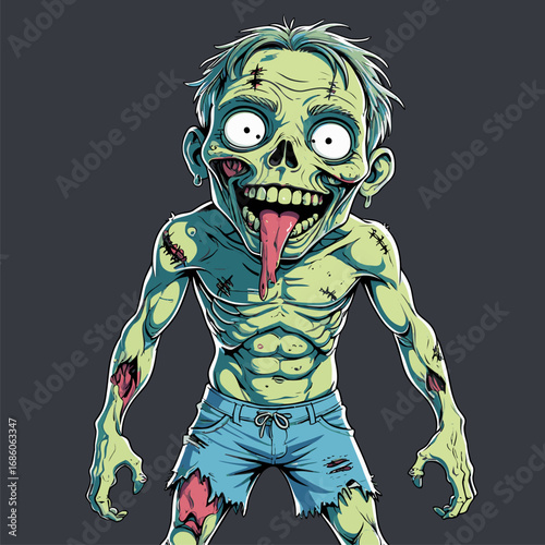 cute cartoon zombie vector