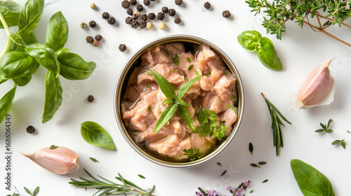 Atum enlatado com ervas frescas