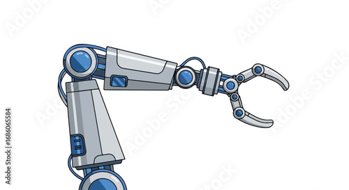 Futuristic robotic arm precision engineering with cutting edge design and intricate mechanical components for industrial applications