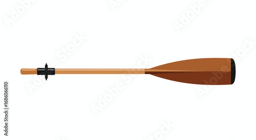 Isolated wooden paddle for kayaking and canoeing sport with white background ready to water activities vector illustration of recreational equipment