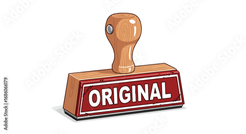 Authenticity Guaranteed: Vintage-Inspired Rubber Stamp Graphic Conveying Uniqueness and Trust, Classic Symbol