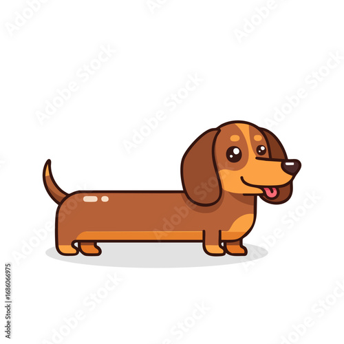 Cute Dachshund Dog Illustration.
