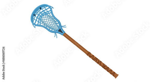 Lacrosse Stick Illustration Isolated, Emphasizing Sports Equipment and Game Day Spirit with Artistic Elements for Graphic Design Purposes