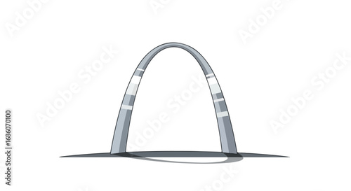 Stylized rendering of a symmetrical archway showcasing architectural design and minimalist aesthetics for construction or landmark visualization