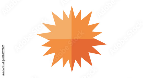 Geometric radiance emblem with gradient hues, symbolizing energy burst, and a graphical element for design accents highlighting minimalist design