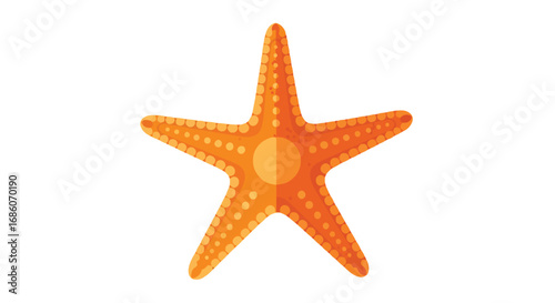 Colorful stylized sea star illustration showcasing vibrant orange hues and dotted texture design suitable for maritime or beach-themed visuals