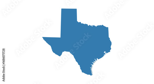 Lone Star State Silhouette: An Isolated Illustration of Texas with Clear Contours and Simple Design Ideal for Cartography Projects