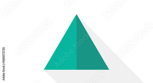 Emerald pyramid graphic with a modern aesthetic, standing prominently against a pristine white backdrop showcasing simple geometry and clean lines