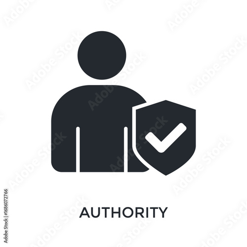 Authority Icon Glyph Style. Vector Illustration For Graphic Design
